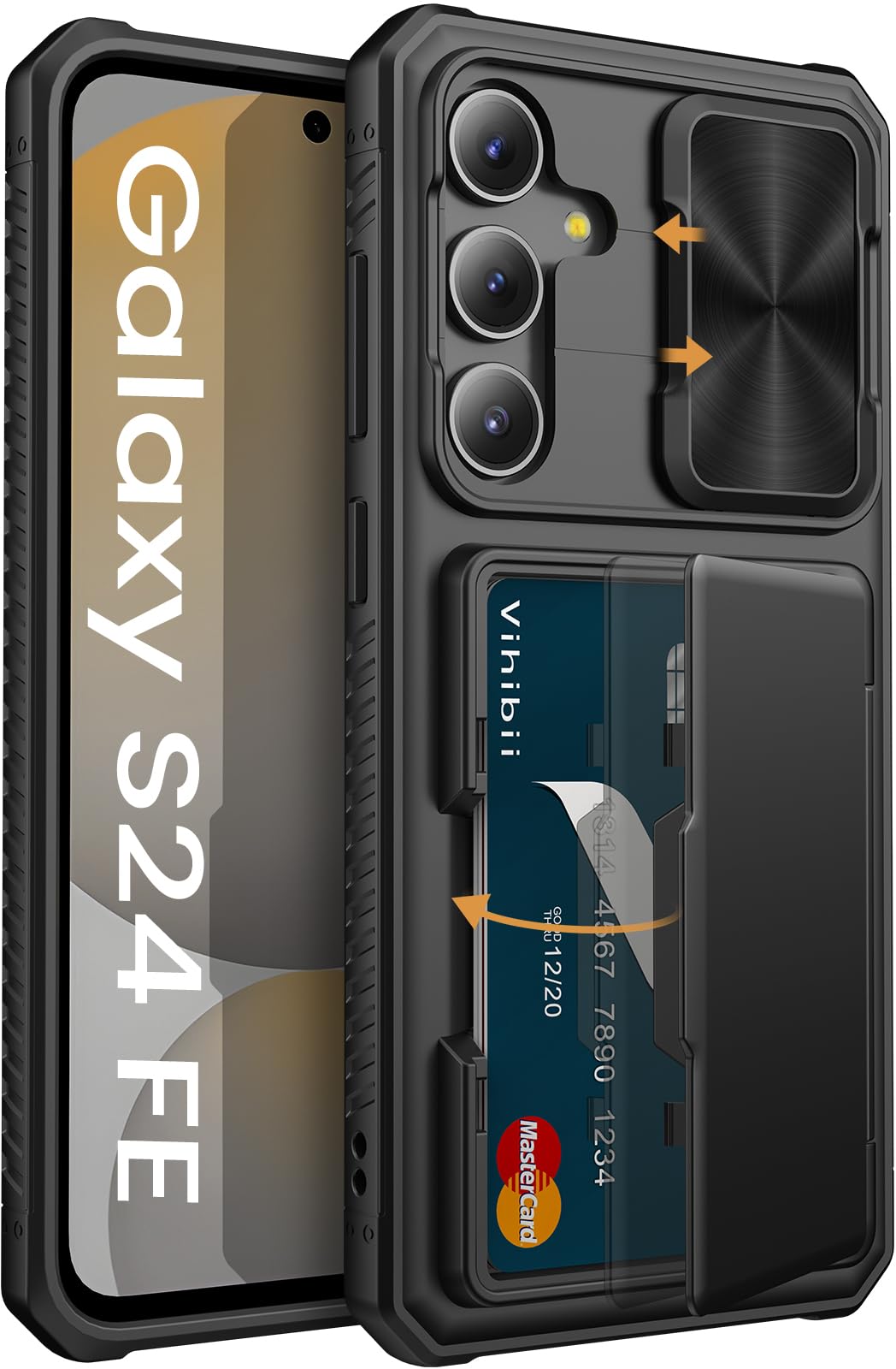 Vihibii für Samsung Galaxy S24 FE Hülle mit Kartenfach (4 Karten) [RFI –  Testberichte aus Berlin