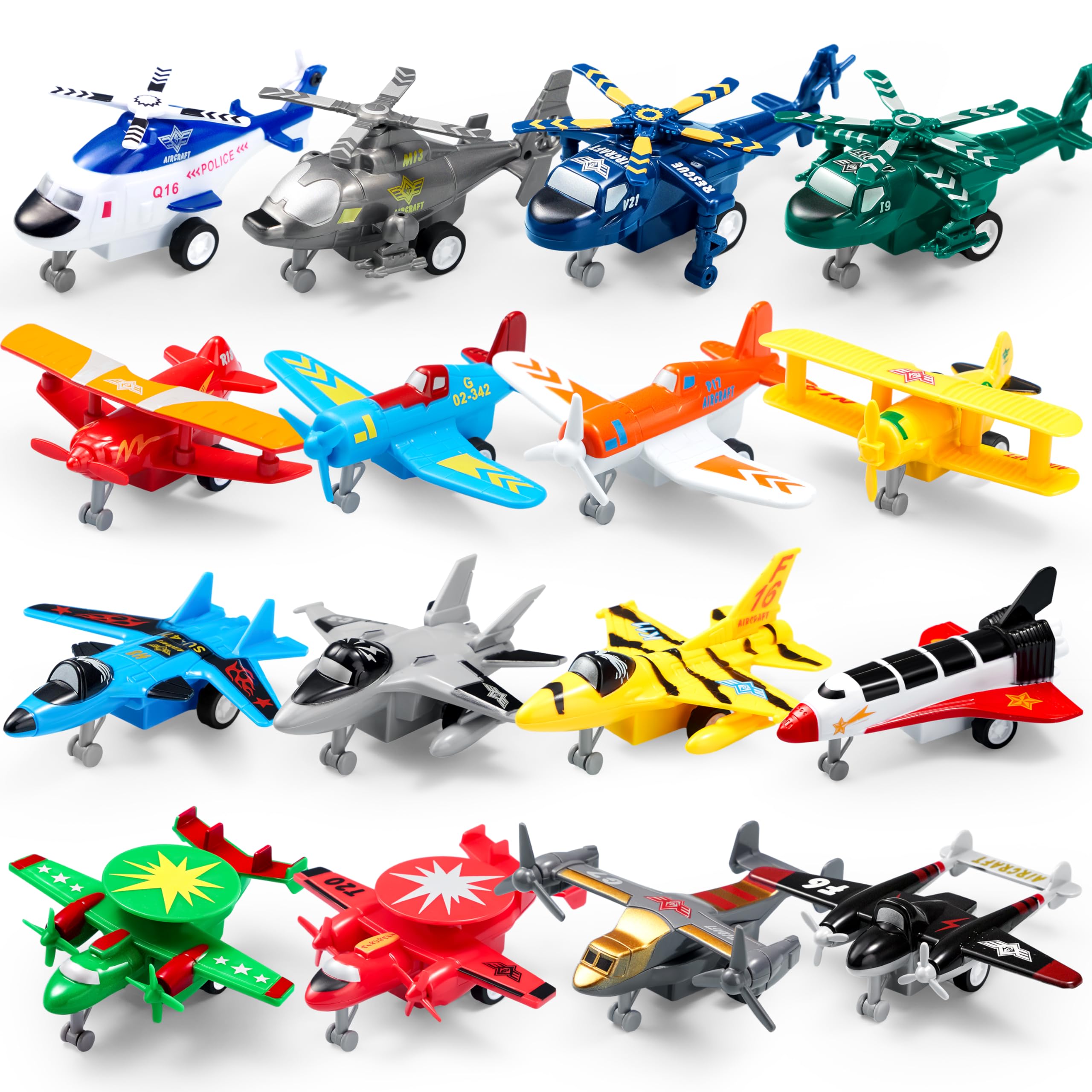 flugzeug kinder spielzeug JOYIN 16-teiliges Flugzeug Spielzeug zum Zurückziehen, Spielzeug ab 3