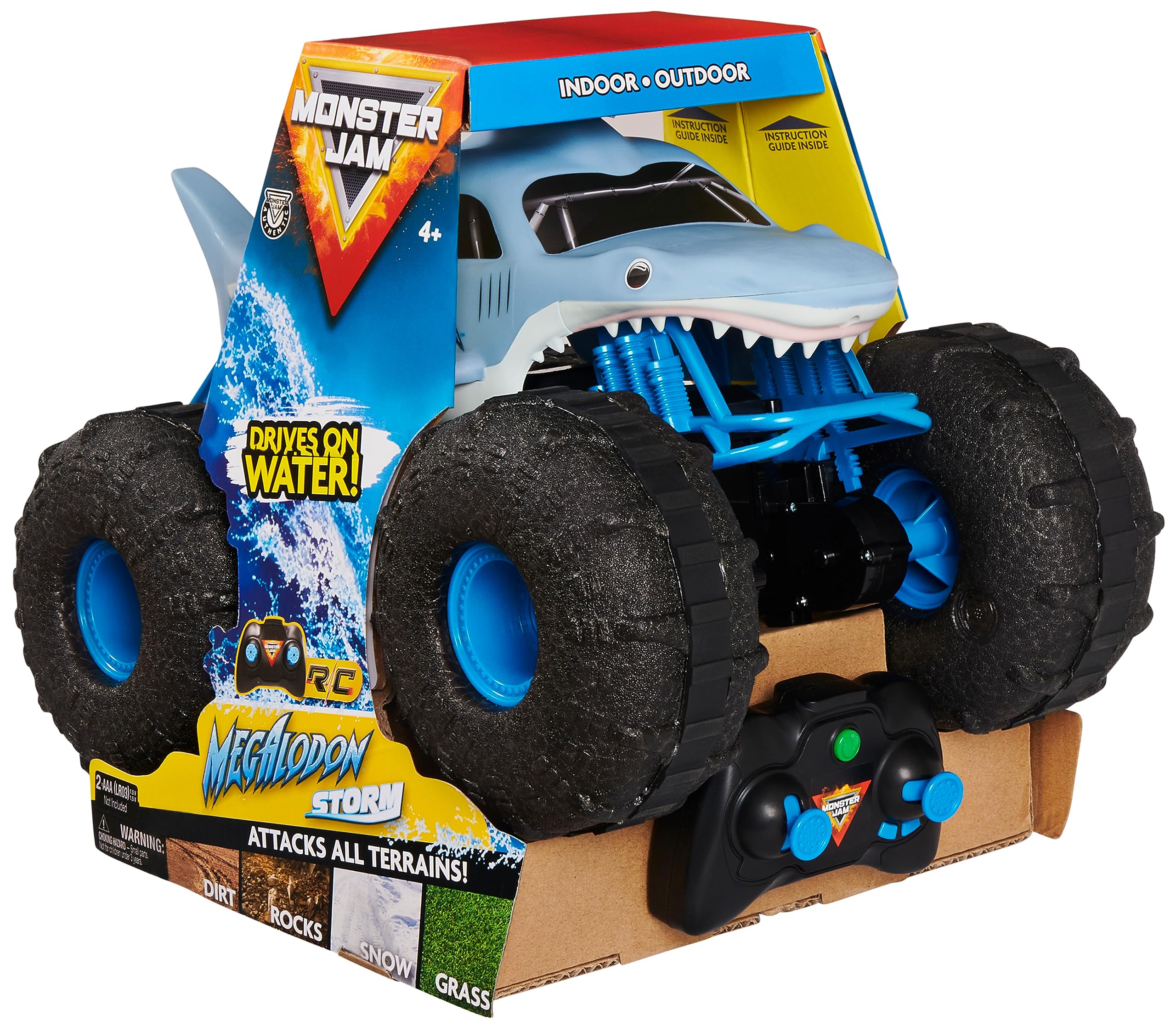 amphibienfahrzeug spielzeug Monster Jam Megalodon Storm, RC Truck, Amphibienfahrzeug in Hai-Optik