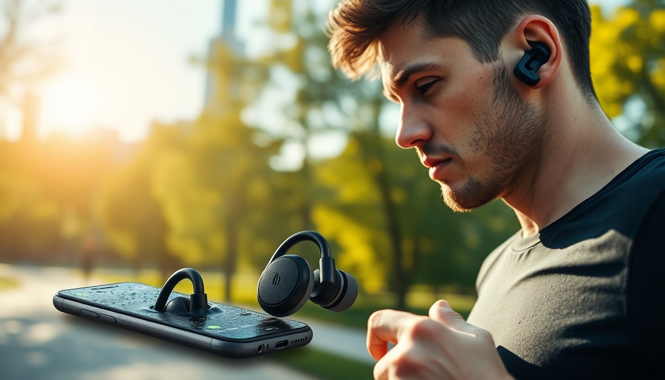 CASCHO Bluetooth Kopfhörer Sport Kabellos Schwarz