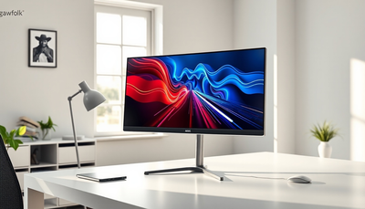 Gawfolk Curved Monitor 27 Zoll 100Hz mit Lautsprecher 1800R Gebogen PC Bildschirm