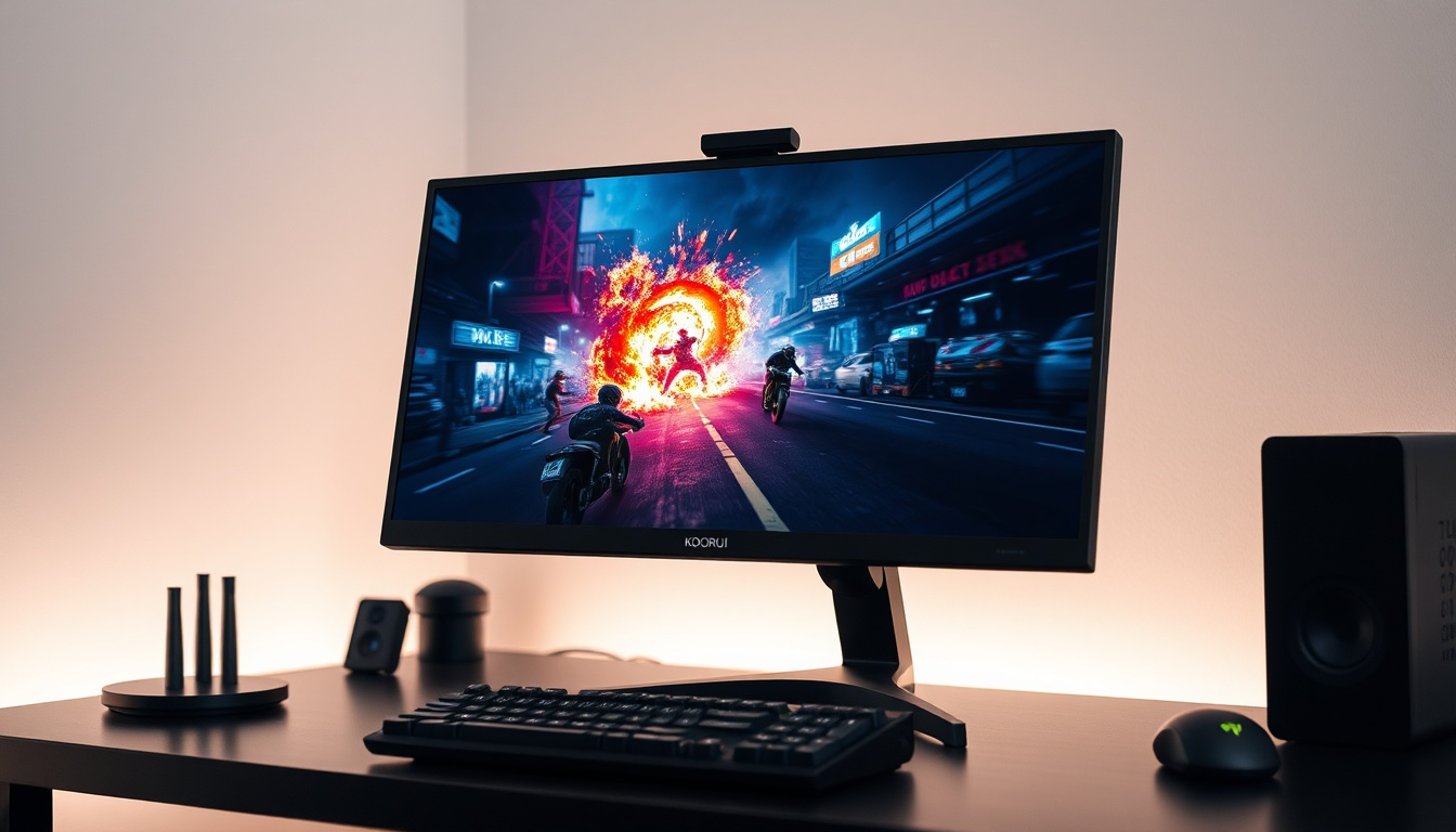 KOORUI 22 Zoll Gaming Monitor mit integrierten Lautsprechern