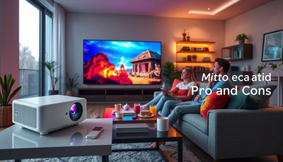 Lville Beamer Mini Smart Projector Weiß