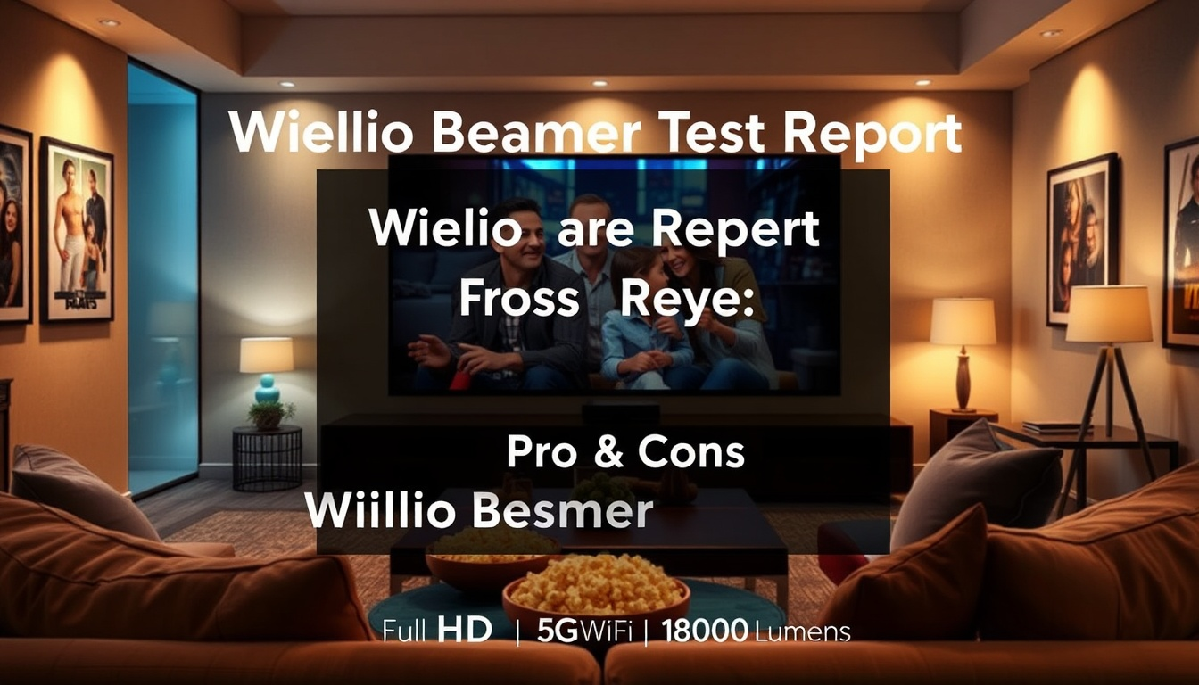Wielio Beamer Full HD 1080P 5G WiFi Bluetooth Projector 18000 Lumen