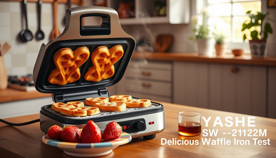 YASHE SW-2122M Waffeleisen Herzform Doppelt Test