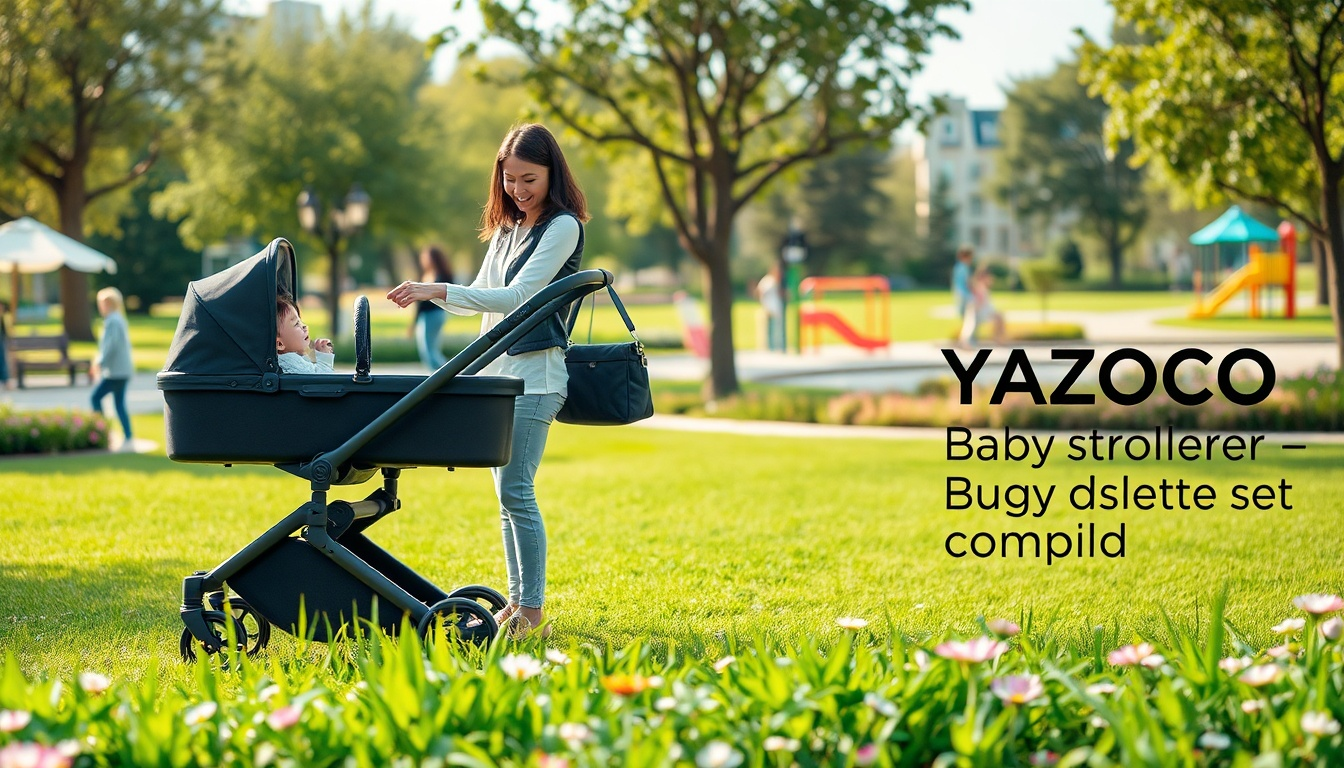 YAZOCO Kinderwagen 3 in 1 Buggy Babybett Komplett Setschwarz Test