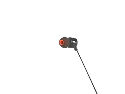 JBL Tune 110 – In-Ear Kopfhörer mit verwicklungsfreiem Flachbandkabel und Mikrofon in Schwarz – Für grenzenlosen Musikgenuss mit der Pure Bass Sound Technologie, 1er Pack