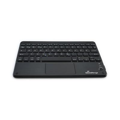 MediaRange kompakte Funk-Tastatur mit 64 Tasten und Touchpad, QWERTZ (DE/AT/CH) Tastaturbelegung, schwarz
