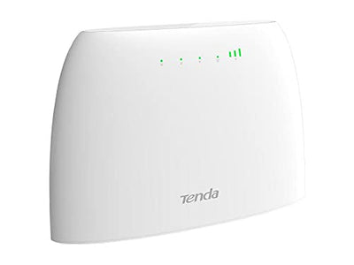 Tenda 4G03 4G LTE Router, WLAN Router für SIM-Karten (CAT4, 150Mbit/s im Download, 300Mbit/s 2,4GHz), 2 Fast-Ethernet-Ports, Plug & Play, APP, IPv6, Gast-Netzwerk, Verkehrdaten-Monitoring, Weiß