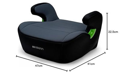 Osann Junior, Sitzerhöhung Auto Kinder, Kindersitzerhöhung ohne Isofix 126-150cm (ca. 15-36 kg), Sitzschale i-Size - Nero