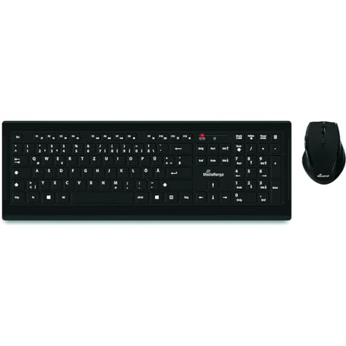 MediaRange Funk-Tastatur und optische 5 Tasten Funk-Maus Set, AZERTY (FR), schwarz