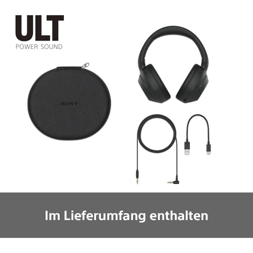 Sony ULT WEAR | Kabellose Bluetooth Kopfhörer mit Noise Cancelling | mit Mikrofon, 30 h Akku, Bass Boost Funktion | Geeignet für Sport, Musikgenuss, Reisen & Arbeit, Schwarz