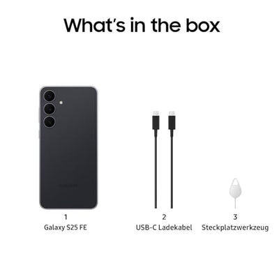Samsung Galaxy S25 FE mit Galaxy AI, Handy mit Android, 6,7 Zoll FHD-Display, 50 MP Kamera, 128 GB Speicher, 8 GB RAM, 4.900 mAh Akku, JetBlack, 3 Jahre Herstellergarantie [Exklusiv auf Amazon]