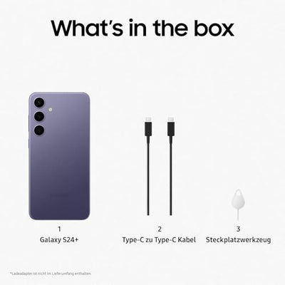 Samsung Galaxy S24+ AI Smartphone, Android-Handy ohne Vertrag, 12 GB RAM, 512 GB Speicher, 50-MP-Kamera, Lange Akkulaufzeit, Cobalt Violet, 3 Jahre Herstellergarantie