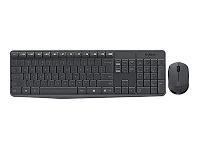 Logitech MK235 RF Wireless QWERTZ Schweiz Schwarz - Tastaturen (Standard, Kabellos, RF Wireless, QWERTZ, Schwarz, Maus enthalten)