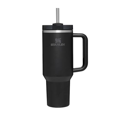 Stanley Quencher H2.0 FlowState Trinkflasche mit Strohhalm 1.2L - Thermobecher Kühlt 11 Stunden - 48 Stunden Eisgekühlt - Spülmaschinenfest - Thermosflasche BPA Frei - Kaffeebecher To Go - Black