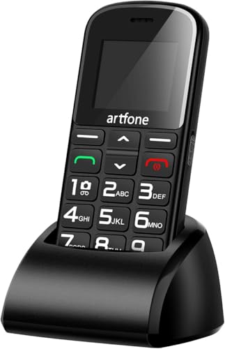 artfone CS182 Seniorenhandy ohne Vertrag丨Mobiltelefon mit großen Tasten丨GSM Dual SIM Rentner Handy丨Ladestation丨SOS Notruftaste丨1,8 Zoll Farbdisplay丨FM丨Lange Standby-Zeit丨Großtastenhandy - Rot