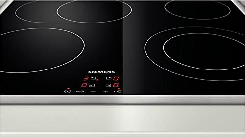 Siemens ET645HN17E Kochfeld Elektro, 58.3 cm, Flachrahmen-Design, Digitales Funktionsdisplay, schwarz