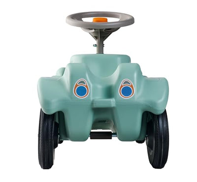 BIG Bobby Car Classic Green Sea - Rutschauto ab 1 Jahr im bunten Meeres-Design mit grauem Sicherheits-Lenkrad und Hupe, für Kinder von 1-5 Jahre (bis 50 kg), salbei mit Aufklebern
