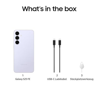 Samsung Galaxy S25 FE mit Galaxy AI, Handy mit Android, 6,7 Zoll FHD-Display, 50 MP Kamera, 128 GB Speicher, 8 GB RAM, 4.900 mAh Akku, Icyblue, 3 Jahre Herstellergarantie [Exklusiv auf Amazon]