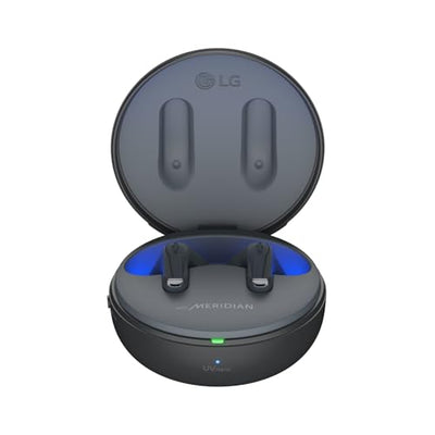 LG TONE Free DT90Q In-Ear Bluetooth Kopfhörer mit Dolby Atmos-Sound, MERIDIAN-Technologie, ANC (Active Noise Cancellation), Uvnano & IPX4-Spritzwasserschutz - Schwarz