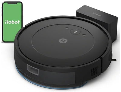iRobot Roomba Combo Essential Saug- und Wischroboter (Y0110), leistungsstarkes Saugen und Wischen, 3 Saugstufen, Spot-Cleaning, steuerbar über App, Tasten oder Sprache, Scharwz