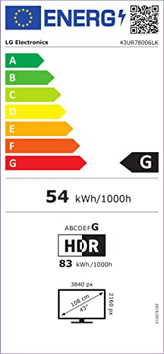 LG 43UR78006LK 109 cm (43 Zoll) UHD Fernseher (Active HDR, 60 Hz, Smart TV) [Modelljahr 2023]