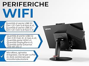 Lenovo All In One ThinkCentre TIO22 22″ Zoll | Intel Core i5 8500T | DP USBC | 16 GB | 512GB | WebCam Windows 11 Pro Microsoft Office 2021 Professional Garantie 36 Monate (überholt)