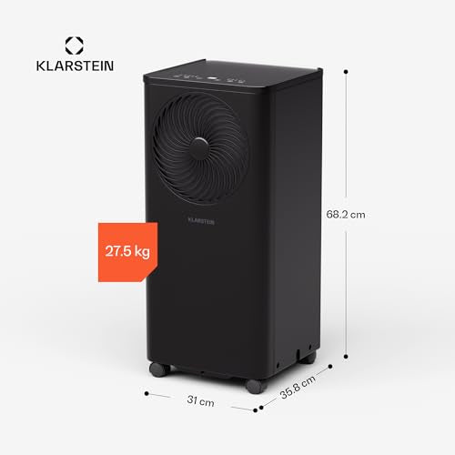 Klarstein Mobile Klimaanlage mit Abluftschlauch, 7000 BTU - praktischer Luftentfeuchter, Ventilator & Kühler in einem, inklusive Kit - ideal für Räume bis 25 qm
