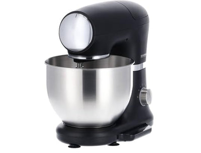 SEVERIN Küchenmaschine mit Waage, große Knetmaschine für bis zu 3 kg Kuchenteig, robuste Teigmaschine mit Knethaken, Flachrührer und Schneebesen, 1.000 W, schwarz, matt/Edelstahl, KM 3898, 3.8
