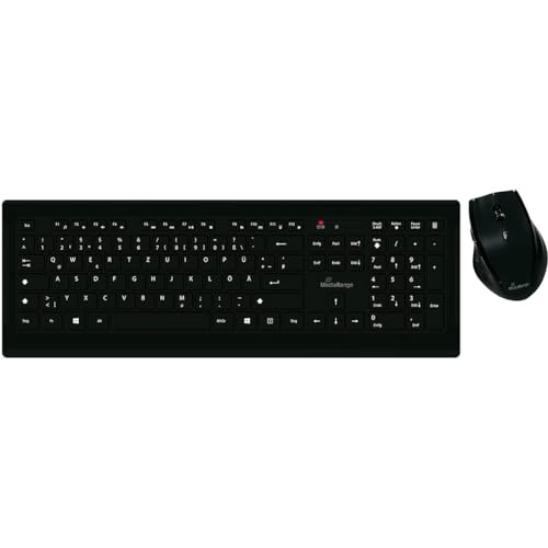 MediaRange Funk-Tastatur und optische 5 Tasten Funk-Maus Set, AZERTY (FR), schwarz