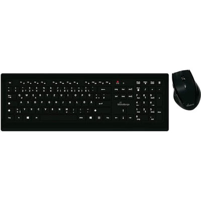 MediaRange Funk-Tastatur und optische 5 Tasten Funk-Maus Set, AZERTY (FR), schwarz