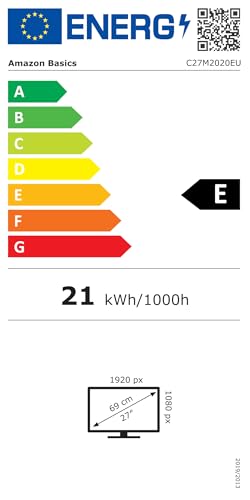 Amazon Basics Monitor 27 Zoll (68.6 cm), FHD 1080p, max. 100 Hz, VESA-kompatibel, integrierte Lautsprecher, Schwarz
