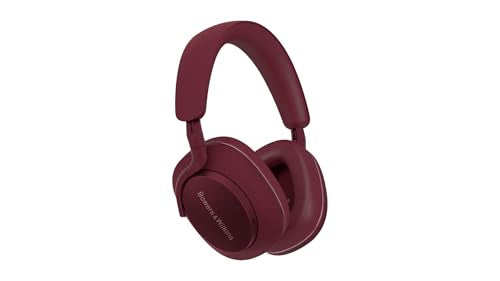 Bowers & Wilkins PX7 S2e Over-Ear-Kopfhörer mit Geräuschunterdrückung, kabellos, Qualcomm aptX™ Adaptive und Schnellladung, 30 Stunden Wiedergabe, sechs integriertes Mikrofon - Rubinrot