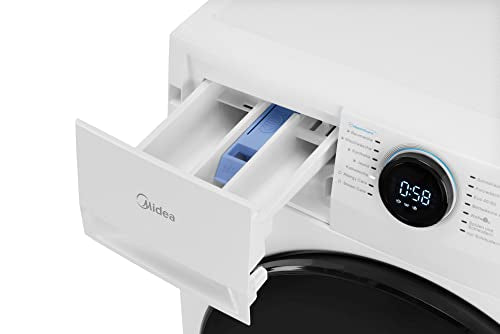 Midea MF200W80WB-14AS Waschmaschine/8KG /Energieeffizienzklasse A/Mengenautomatik/Steam Care/Nachlegefunktion / 1400 U/min/Zeitsparen - Turbo Wash/nur 48 cm tief/APP-Steuerung, AquaStop, Weiß