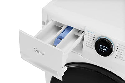 Midea MF200W80WB-14AS Waschmaschine/8KG /Energieeffizienzklasse A/Mengenautomatik/Steam Care/Nachlegefunktion / 1400 U/min/Zeitsparen - Turbo Wash/nur 48 cm tief/APP-Steuerung, AquaStop, Weiß