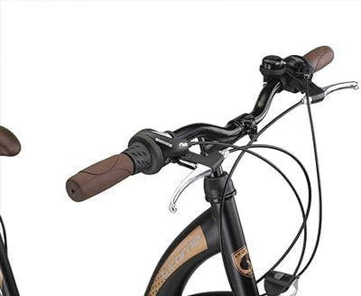 Licorne Bike Stella Premium City Bike in 24,26 und 28 Zoll - Fahrrad für Mädchen, Jungen, Herren und Damen - 21 Gang-Schaltung - Hollandfahrrad Citybike (Schwarz, 26.00)