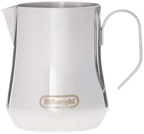De'Longhi Dinamica ECAM 350.35.SB Kaffeevollautomat mit Profi-Milchaufschäumdüse, Klartext Digitaldisplay, 2-Tassen-Funktion, Silber & Milchkännchen DLSC060, 350 ml, Edelstahl