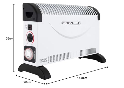 Monzana® Konvektor Elektroheizer 2000 W inkl. 24 Std. Timer 3 Heizstufen Thermostat Elektro Heizkörper Heizer elektrische Heizung Elektroheizung