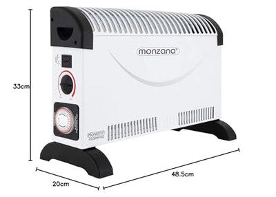 Monzana® Konvektor Elektroheizer 2000 W inkl. 24 Std. Timer 3 Heizstufen Thermostat Elektro Heizkörper Heizer elektrische Heizung Elektroheizung