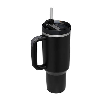 Stanley Quencher H2.0 FlowState Trinkflasche mit Strohhalm 1.2L - Thermobecher Kühlt 11 Stunden - 48 Stunden Eisgekühlt - Spülmaschinenfest - Thermosflasche BPA Frei - Kaffeebecher To Go - Black