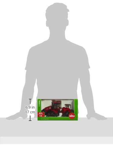 siku 3275, Case IH Quadtrac 600 Raupenschlepper Traktor, 1:32, Metall/Kunststoff, Rot, Funktionales Knickgelenk und siku-Heck-Kupplung