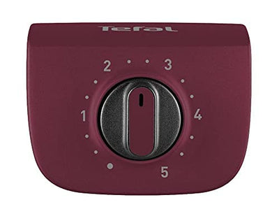 Tefal BG90E5 Easygrill Adjust Elektro- Tischgrill | 2300 Watt | 720 cm² Grillfläche | Einfache Reinigung | Schwarz/Burgunderrot