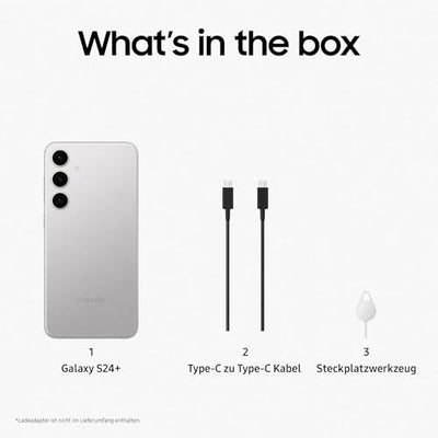 Samsung Galaxy S24+ AI Smartphone, Android-Handy ohne Vertrag, 12 GB RAM, 512 GB Speicher, 50-MP-Kamera, Lange Akkulaufzeit, Marble Gray, 3 Jahre Herstellergarantie