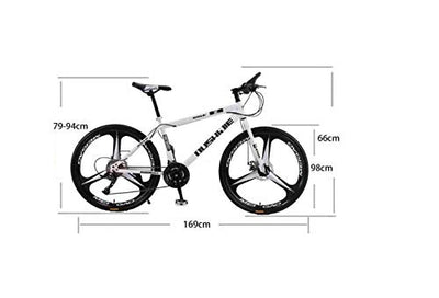 Wmmner Mountainbike, Unisex, Mountainbike, 21/24/27/30 Gang, MTB, Karbonstahl, 66 cm (26 Zoll), 3-Speichen-Räder, Fahrrad, Grün/27-Gang
