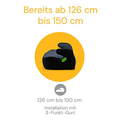 Osann Junior, Sitzerhöhung Auto Kinder, Kindersitzerhöhung ohne Isofix 126-150cm (ca. 15-36 kg), Sitzschale i-Size - Nero