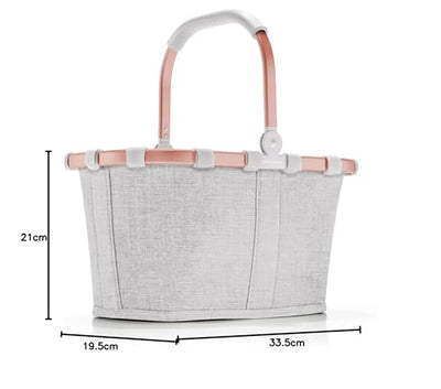 reisenthel carrybag XS twist sky rose – Stabiler Einkaufskorb mit praktischer Innentasche – Elegantes und wasserabweisendes Design