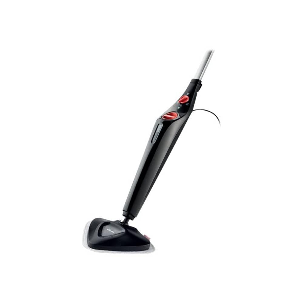 Vileda Steam Plus Dampfreiniger, hygienische Bodenreinigung, entfernt bis zu 99,9% der Bakterien und Viren*, für alle Böden, ideal für Teppiche, Breit, Schwarz