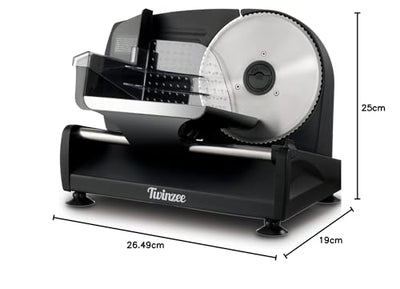 Elektrischer Allesschneider Edelstahl - Verstellbare Küchenmaschine 0 bis 15mm - 2 Klingen - Wurstschneidemaschine - Brotschneidemaschine, Schinkenschneider, Elektrisches Messer Fleisch & Käse