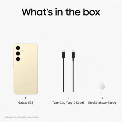 Samsung Galaxy S24 AI Smartphone, Android-Handy ohne Vertrag, 8 GB RAM, 256 GB Speicher, 50-MP-Kamera, Lange Akkulaufzeit, Amber Yellow, 3 Jahre Herstellergarantie
